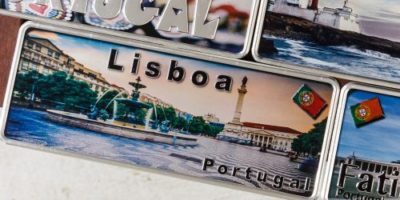 Placa Aluminio Portugal Premium Praça do Rossio de Lisboa - Ocean Plates Placas em Aluminio