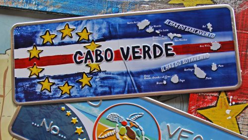 Placa Aluminio Cabo Verde Premium Bandeira e Mapa de Cabo Verde - Ocean Plates Placas em Aluminio